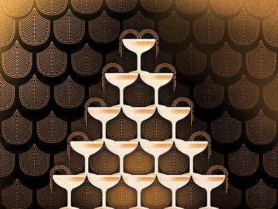 Champagne & Stars ✨ 2d 2d design art deco branding design event gatsby graphic design hospitality illustration party