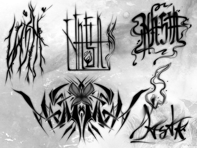 Black metal inspired logo practice pt. 2 2d art black metal design logo music cover