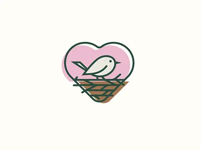 Love Nest bird bruner designwisely graphic heart icon logo love mike nest sparrow