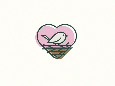 Love Nest bird bruner designwisely graphic heart icon logo love mike nest sparrow