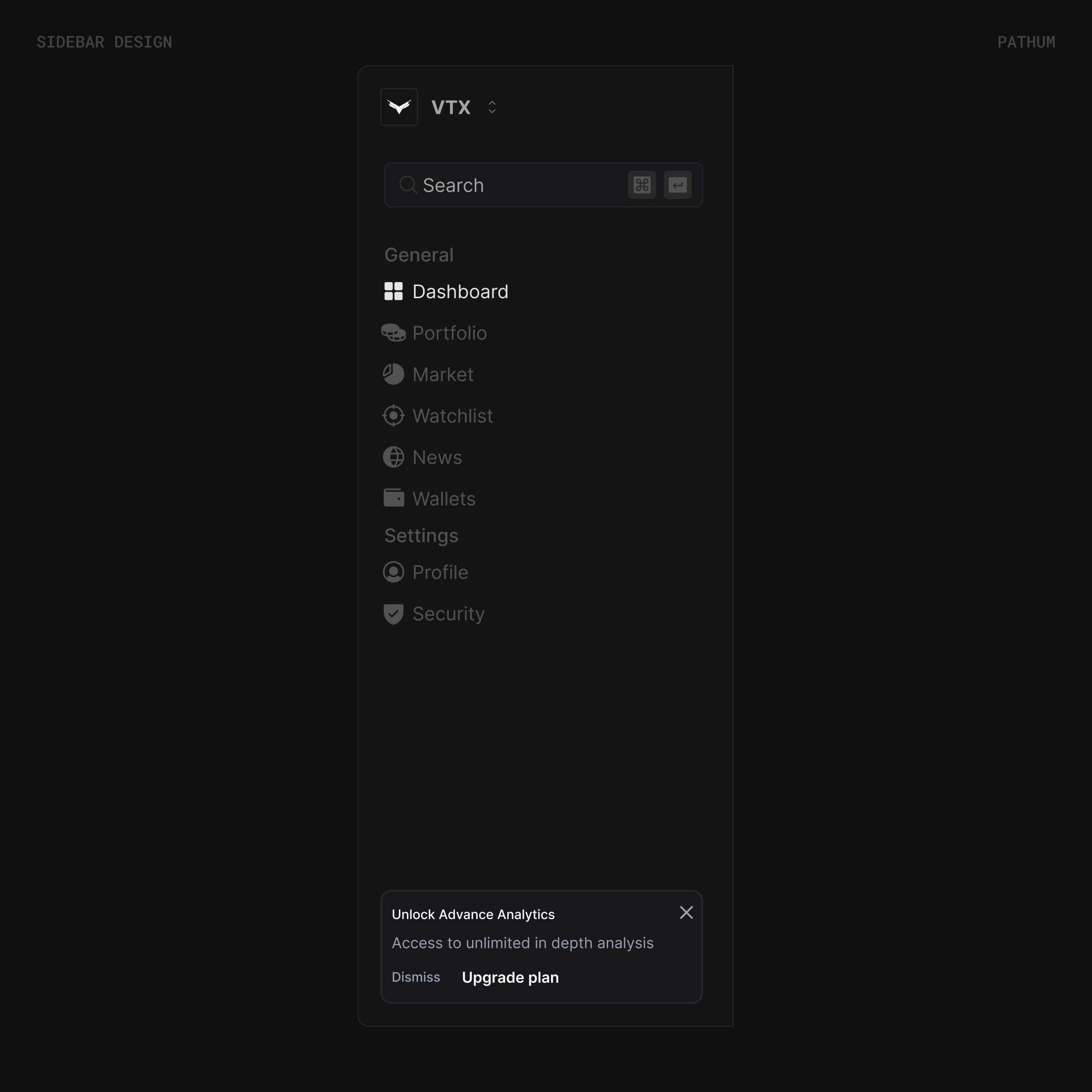 Sidebar dark mode design app darkmode design illustration saas sidebar ui ux web design