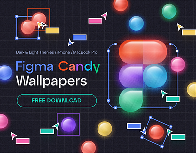 Free Figma 3D Candy Wallpaper Light&Dark Theme / free download 3d dark theme figma free graphic design illustration iphone light theme logo macbook wall wallpaper