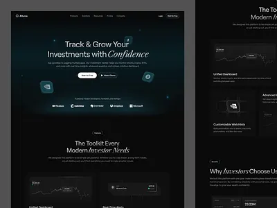 Alturos - Landing Page animation clean dashboard design digital fintech landing page landing page design modern motion graphics saas technology typography ui uidesign uiux ux uxdesign web design website