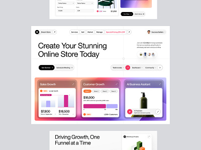 Dream Store - eCommerce Platform Tools business company design ecommerce elementor framer landing online page platform saas shop software store tools ui webflow website wordpress