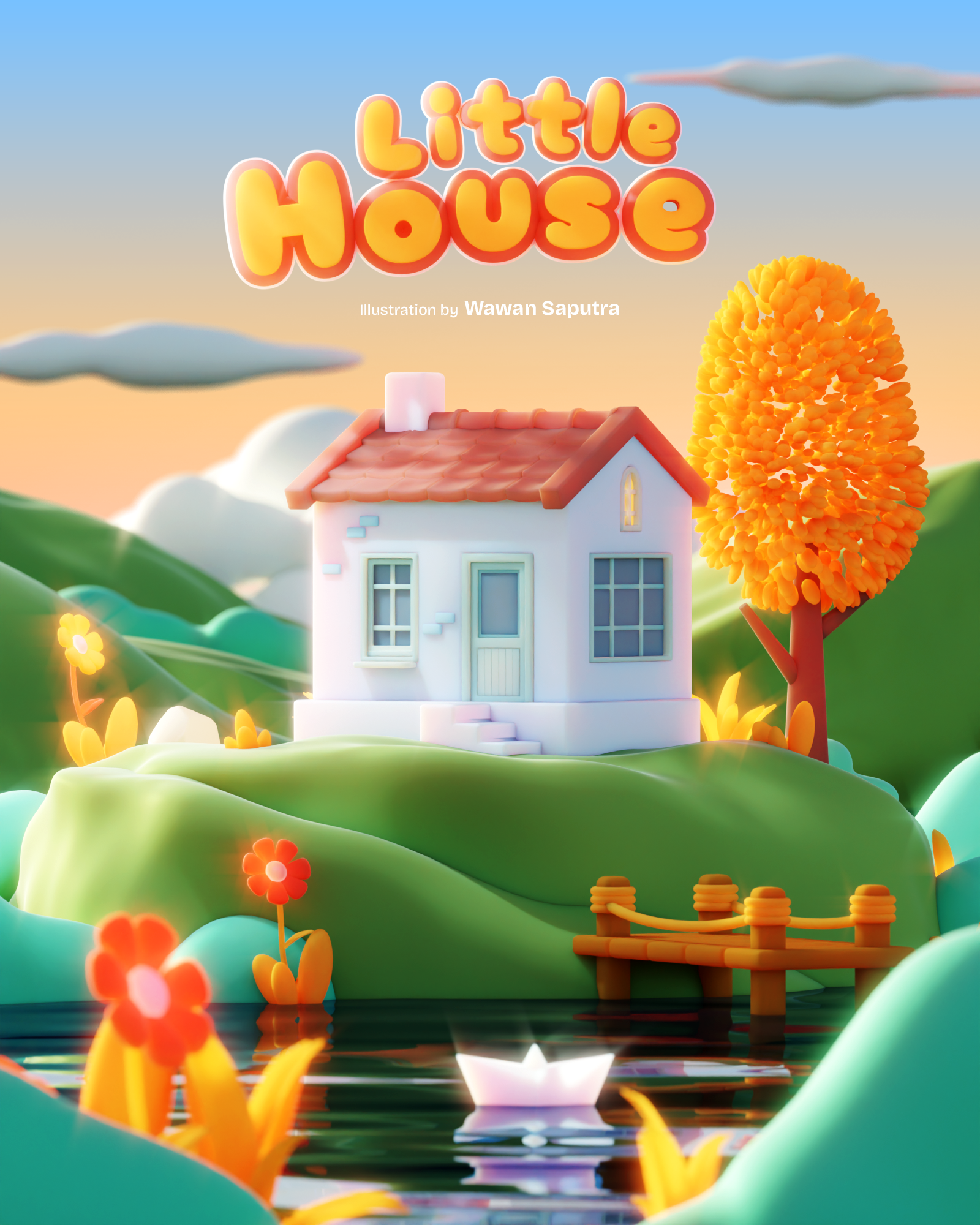 Little House 3d assets 3d illustration 3dmodeling artdirection blender blender 3d fantasy game game assets illustration isometric low poly stylized