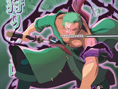 Roronoa Zoro | Pirate Hunter (illustration) illustration luffy mtl graphics one piece roronoa zoro | pirate hunter straw hat pirates straw hats wonsungi art 원숭이 타바리