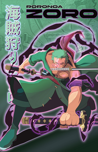 Roronoa Zoro | Pirate Hunter illustration luffy mtl graphics one piece roronoa zoro | pirate hunter straw hat pirates straw hats 원숭이 타바리