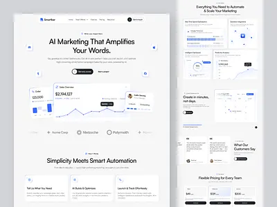 🚀 AI Marketing Website - Smartbar artifacial cart dashboard design figma landing page marketing marketing tools markting ai mining saas ui uiux web design webdesign