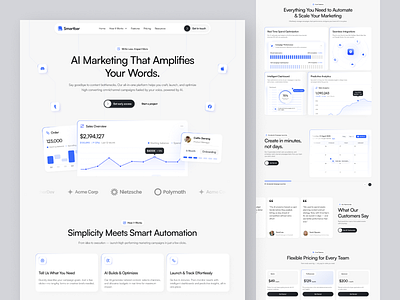 🚀 AI Marketing Website - Smartbar artifacial cart dashboard design figma landing page marketing marketing tools markting ai mining saas ui uiux web design webdesign