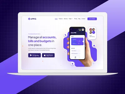 Mobile App Landing Page Design app creative graphic design landingpage ui uidesigner webdesign