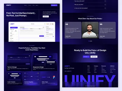 AI Product Landing Page UI ai powered product ai product automation branding design digital product home page landing page product design product page ui text to ui ui ui design uiux visual design web website ui