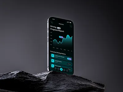 Smart Mobile App - Statistic Screen app interface application ui automotive car app ui car training car training system driving school ios android app mobile app mobile app design mobile car training mobile ui modern app ui modern ui smart mobile app ui design ui ux design uiux design user experience user interface