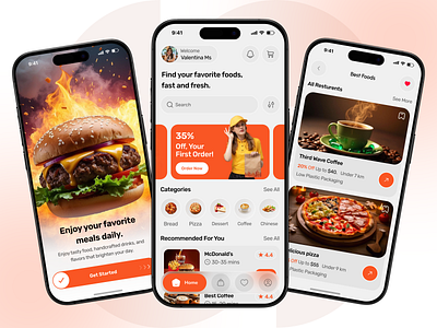 Food & Drinks Mobile App. app design best food cooking drinks drinks app food food drinks app food and drink food delivery food delivery app foodie app ios mobile mobile app modern ui onboarding resturent resturents app uiux