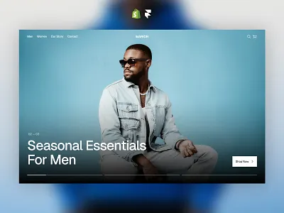 Ecommerce Template animation design ecommerce first screen hero section landing page shopify ui web design