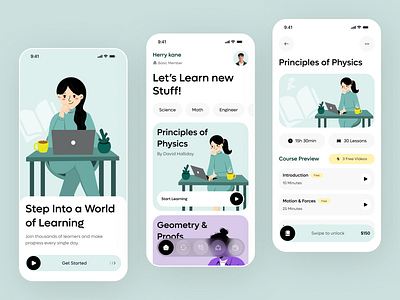 AI E-learning Mobile App app course app courses dashboard e learning edtechdesign education education app elearning app ios learning mobile mobile design online learning teacher ui