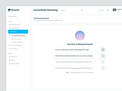 AI Asset Generation Dashboard for Marketing Empowers ad creative ai ad generation tools ai application ai assistant ai generation ai tools ai web ai website assets generator b2b chat gpt erp marketing marketing dashboard performance trends product design productivity tool ux ui design