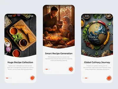 Onboarding screen - AI Food Recipe aiappdesign aifoodapp appui cookingapp dribbbleshots foodapp foryou login mobileappdesign mobileux onboardingscreen onboardingui recipeapp uidesign uxdesign