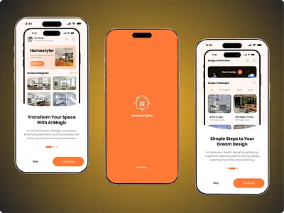 Interior Mobile App Design-Onboarding UI app design app interaction app screen design furniture store home decor interior app interior design interior mobile design mobile onboarding mobile screen mobile ui onboarding onboarding design onboarding users product design splash splash screen travel onboarding welcome welcome screen