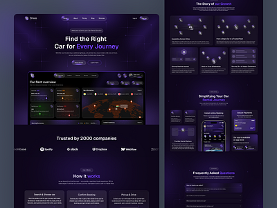 Car Rental landing page UI/UX car car booking car rental car rental landing page clean interface designveli figma design landing page minimal design modern design product design rent rent app saas ui design ux design visual design web app design web interface website