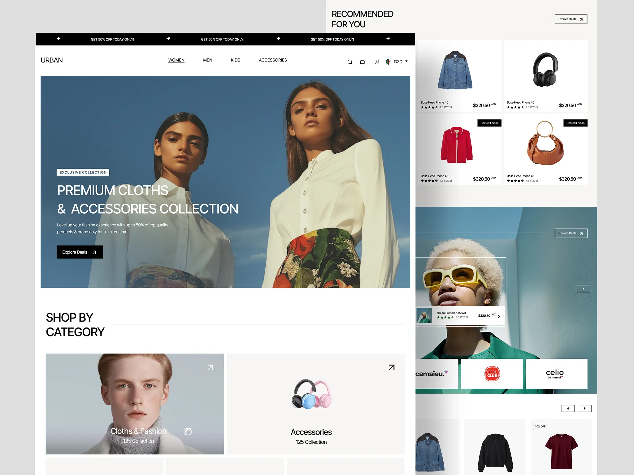 Example of Ecommerce Website Design (10 Pages +)