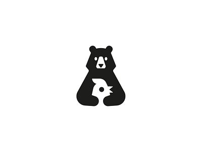 Bear and chicken logo bear brand branding chicken design elegant graphic design logo logo design logo designer logodesign logodesigner logotype minimalism minimalistic modern negative space