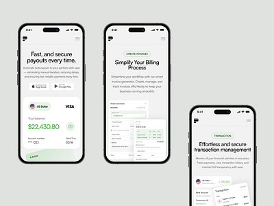 Fintech Website Responsive Design app design fintech interface payment service ui web