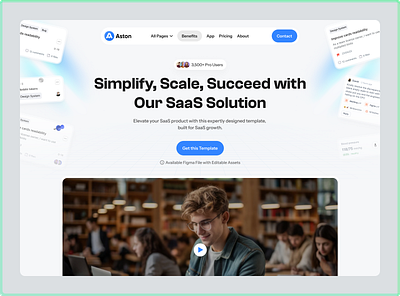 Simplify, Scale, Succeed with Our SaaS Solution animation b2b clean dipa inhouse ewallet finance financial fintech landing page modern saas saas website startup web design website
