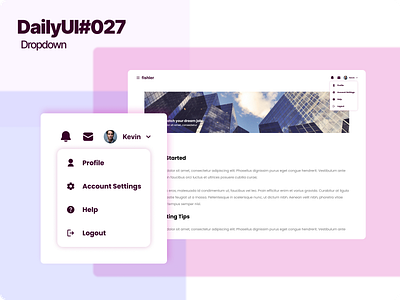Daily UI Challenge #027 || Dropdown branding dailyui design graphic design iillustration illustration logo ui vector web design