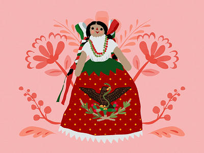 Chinita poblana artedigital artwork chinapoblana design digitalart dolls graphic design illustration ilustración ilustradoras mexico mexicoilustrado muñecas