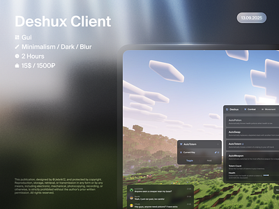 Deshux Client cheat game gui hack minecraft ui uiux uix ux
