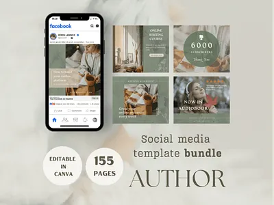 Author Social Media Template Bundle author canva author social media template author template author template bundle v author marketing