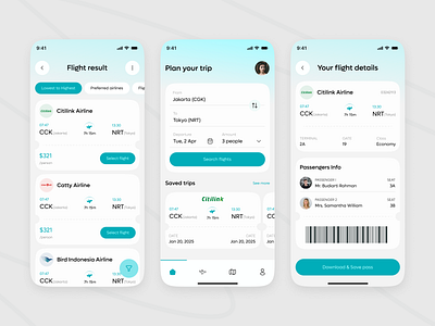 Plan & Book Your Trip | Airline App UI air ticket app airline ticket booking airline ui booking app case study clean ui figma design flight app flight booking minimal design mobile mobile app mobile app design mobile uxui modern ui product design travel app travel ux trip planner ux design