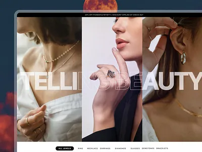 Wtcher. Jewelry — Hero Section Landing Page e commerce hero section jewelry landing page simple design simple web design ui design uiux uiux design ux design web design website design
