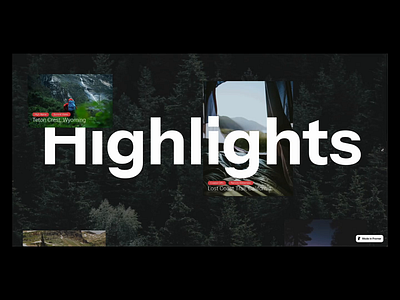 Outdoor Adventure Platform Journey Highlights adventure framer image reveal interaction design outdoor parallax photography scroll animation travel ui animation web animation web design