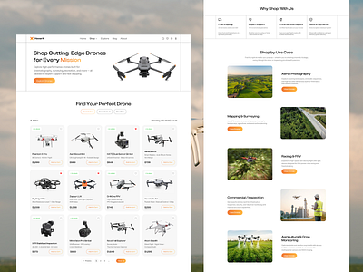 Product page web drone product drone website ecommerce design ecommerce product ecommerce ui ecommerce web ecommerce website product product details product page shopify shopify website ui design web design website