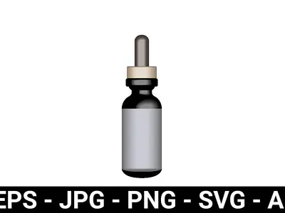 Medicated Oil Bottle 3D Product Mockup bottle container template