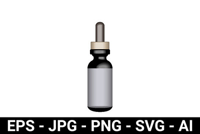 Medicated Oil Bottle 3D Product Mockup bottle container template
