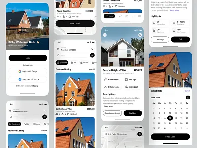 Real Estate - App Design app app design ios app listing mobile app mobile design mobile ui property real estate real estate app real estate design realestate