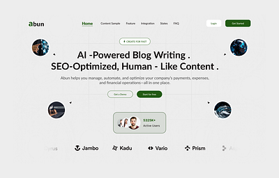 Abun Landing Page abun branding landing paghe redesign ui ux web