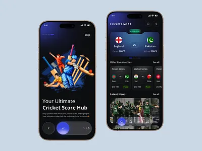cricket live score app android app cricket app design cricket app darkmode design inspiration design trend figma interaction design ios live score match schedule design sports app minimal design score app score live sports app sports ui ui ux user interface