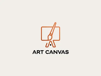 Minimalist Logo Design Featuring Line Art Canvas and Paintbrush brand identity branding design design logo flat graphic design icon illustration line line art logo logo design logos logotype minimal modern timeless ui unique