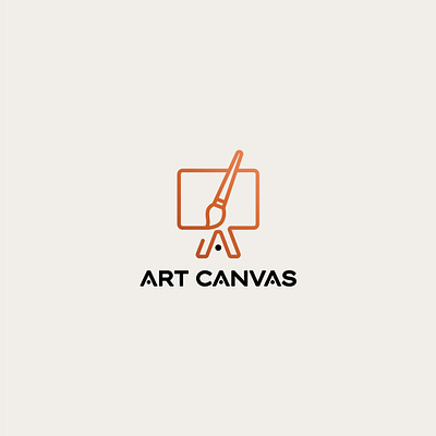 Minimalist Logo Design Featuring Line Art Canvas and Paintbrush brand identity branding design design logo flat graphic design icon illustration line line art logo logo design logos logotype minimal modern timeless ui unique
