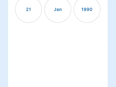 Select Date of Birth mobile app onboarding screen accountsetup android app behance birthdaypicker cleanui dateofbirth dob dribble design figmadesign ios app mobileapp mobileui modernui interactiondesign onboarding onboardingscreen signupflow uidesign userflow uxdesign