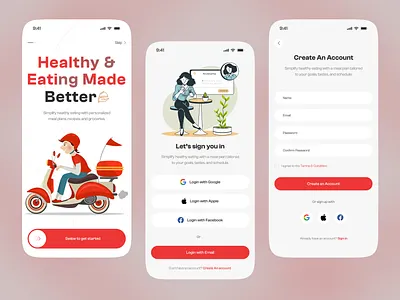 Meal planner- Food Delivery Mobile app 2025 design trend app app interface branding create a account create an account food delivery food delivery app food delivery mobile app ios lets sign you in login mobile mobile app restaurant delivery ui design signup splash screen ui ux