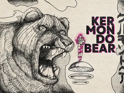 Kermondo Bear design doodles graphic design illustration japaneseart texture vintage