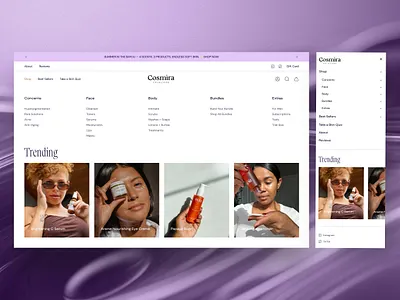 Modern Navbar UI UX Design ecommerce website modern navbar modern website navbar navbar design navigation bar navigation menu online shop online store shopify shopify website skincare ecommerce skincare navbar website skincare shop skincare website ui design uiux ux design web design website design
