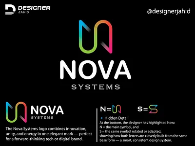Letter N and S Combine Nova System Technology logo design 2025 branding combination mark logo creative logo design designer jahid digital logo gradient logo graphic design illustration lettermark logo logo minimal logo minimalist logo modern logo monogram logo new logo nova system logo typographi logo vector web logo