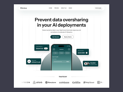 Sendoup landing page design. b2b b2c dashboard fintech framer landing page design product design saas saas platform saas website revamp uiux web3 webflow website redesign