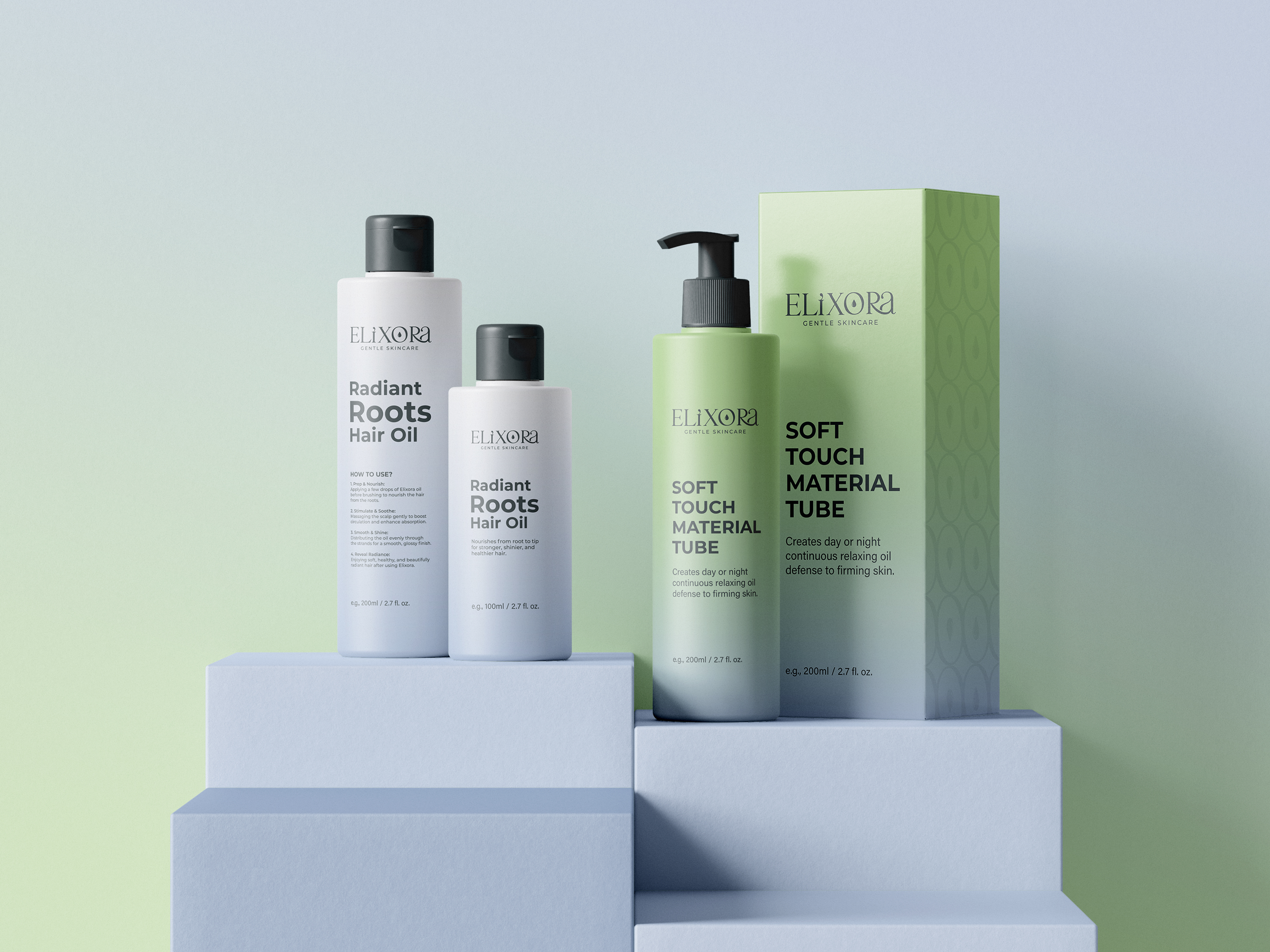 Elixora — Skincare Brand Identity and Packaging Design beauty branding brand identity branding branding solution cosmetics cosmetics branding custom logo graphic design label design logo logo design logotype packaging skincare skincare brand identity skincare branding skincare packaging visual identity wellness wellness branding