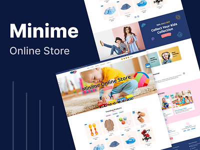 🧸 Minime — Online Store for Kids baby products online shop kids modern ecommerce design playful kidswear store responsive kids store website